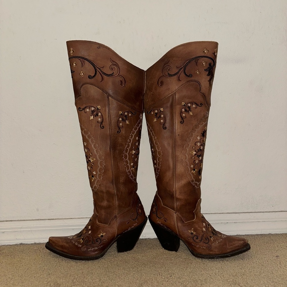 Dan Post “Flower Child” Knee-High Western Boots